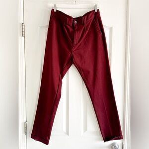 ZARA Burgundy Stretch Chino Pants Men’s 32
